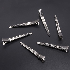 Pinza para el pelo de 12 cm, pinza metálica tipo pico de pato para peinados recogidos, uso diario, chapado en blanco, material de hierro de color sólido K - Product Image 1