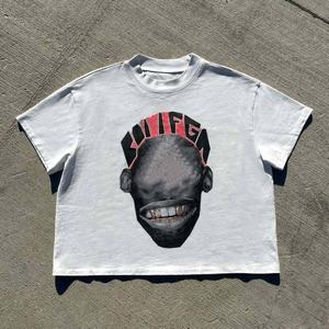 เสื้อยืดผ้าฝ้าย100% ทรงโอเวอร์ไซส์ออกแบบได้ตามต้องการเสื้อยืดถักทรงหลวมพิมพ์ลายฮิปฮอปฟิต - Product Image 1