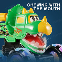 Camion tout-terrain dinosaure personnalisé en ABS avec pression à friction, roues lumineuses LED colorées, jouet éducatif pour enfants, équipe de sauvetage monstre