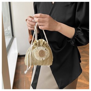 กระเป๋าถือสะพายไหล่โครเชต์สำหรับผู้หญิง กระเป๋าโท้ทถักไหมพรม กระเป๋าช้อปปิ้ง กระเป๋าเก็บของอเนกประสงค์ - Product Image 1