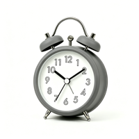 Jam Alarm Klasik Bentuk Lonceng Ganda Dalam Casing Logam