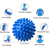 Outil de relaxation musculaire de point d'acupuncture de boule de massage de yoga noire de haute qualité de 9cm