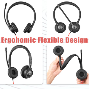 Auriculares de Diadema Dobles <span class=keywords><strong>con</strong></span> Micrófono RJ9 o <span class=keywords><strong>USB</strong></span> para Agentes de Call Center - Product Image 6