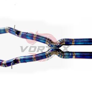 Système d'échappement Catback Valvetronic en titane haute performance VORTEX, finition bleu brûlé, épaisseur 1,2 mm, pour M760 6.6T bi-turbo - Product Image 4
