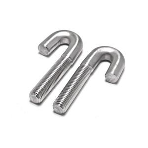 SS304 316 A2 A4 M3 M4 M5 M6 M8 مخصصة J <span class=keywords><strong>L</strong></span> الانحناء نوع J مِصْمال خُطّافي مع الجوز والغسالة - Product Image 2