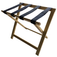 Venta al por mayor de fábrica, portaequipajes plegable de madera maciza, estante para zapatos para dormitorio de Hotel, estante para bolsas, suministro de hospitalidad para hoteles