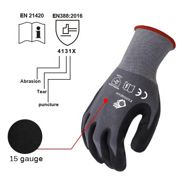 Orange Sandy Latex Coated Gloves for Industrial Use
