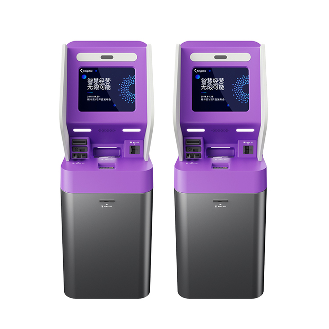 Crtly Currency Exchange ATM Machine with 19" TFT LCD Touch Screen Metal Construction Android OS EMV Card Reader for Bank Use