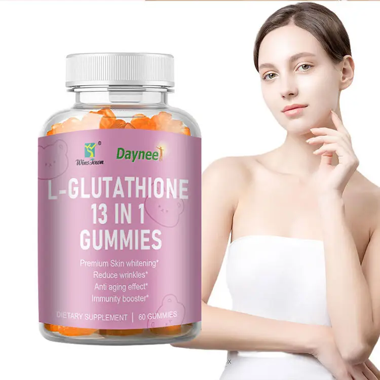 Toptan 13 in 1 cilt beyazlatma gummies C vitamini/E/D/B6/B12 multivitamin l-glutatyon anti-aging kollajen sakızlı şeker