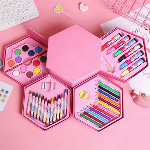 Ensemble de dessin et de coloriage Yuglow Deluxe avec stylos à aquarelle et crayons de couleur, fournitures artistiques créatives pour enfants - Product Image 1