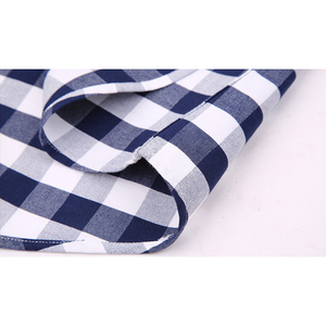 En gros bouton vers le bas des chemises hommes coton slim fit hommes casual plaid robe chemise - Product Image 6