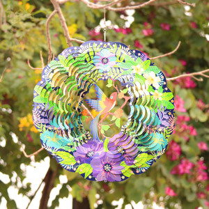 Adornos de Jardín Reutilizables para Exteriores, Colibrí Giratorio de 12 Pulgadas, Molinillos de Viento 3D Colgantes - Product Image 6