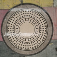 Mosaïques en marbre rondes et ovales découpées au jet d'eau pour hôtels et villas