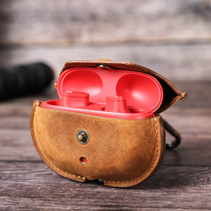 Estuche Protector de Cuero Crazy Horse de Alta Calidad para Auriculares Bluetooth <span class=keywords><strong>Apple</strong></span> <span class=keywords><strong>Beats</strong></span> Studio Buds - Product Image 4