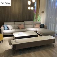 Juego de sofás de estilo europeo, conjunto de asientos personalizados, Canapé, sala de estar, muebles para el hogar, Material de tela de madera, sofá de esquina para hoteles