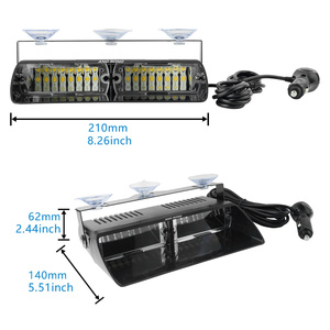Barra de Luces Magnética de Emergencia para Vehículos, con Lente Transparente de Aluminio ABS, <span class=keywords><strong>16</strong></span> LED SMD Intermitentes, <span class=keywords><strong>Baliza</strong></span> Estroboscópica de Advertencia - Product Image 2
