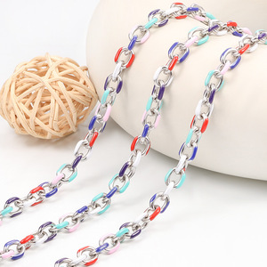Acero inoxidable plata <span class=keywords><strong>esmalte</strong></span> gotas hombres mujeres cadena de eslabones cubanos joyería para collar pulsera fabricación de joyas - Product Image 2