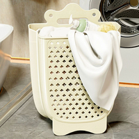 Panier à linge de grande capacité mural en plastique pour la maison, rangement pliable pour vêtements sales