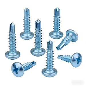 Vis autoperceuses à tête fraisée en acier au carbone, à empreinte cruciforme, zinguées bleu-blanc - Product Image 3