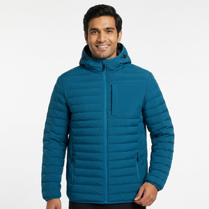 Nouvelle Veste matelassée pour homme, style 2026, en toile, col montant, personnalisable sur le devant, design matelassé brillant effet bulle, coupe-vent d'hiver - Product Image 1