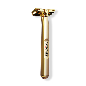 Maquinilla <span class=keywords><strong>de</strong></span> afeitar <span class=keywords><strong>de</strong></span> <span class=keywords><strong>seguridad</strong></span> Spolo 21T, cuchillas dobles doradas <span class=keywords><strong>de</strong></span> acero inoxidable para el cuidado <span class=keywords><strong>de</strong></span> la barba <span class=keywords><strong>de</strong></span> los hombres, 2 cuchillas medias flexibles para afeitado deslizante suave - Product Image 3