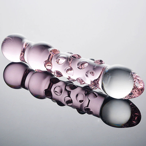 Dildo de cristal transparente de tamaño grande con cuentas extendidas, producto para adultos para el placer de la masturbación femenina, venta al por mayor. - Product Image 4