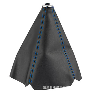 Funda Universal para Palanca de Cambios de Coche, de Cuero PU, Negra con Costuras Rojas, Decorativa - Product Image 2