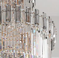 Lustre moderne en cristal pour plafond d'escalier, éclairage gris fumé, lampes suspendues à LED pour escaliers, salle à manger, salon, hôtel, villa