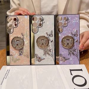 Funda de Teléfono de Lujo con Soporte Electrochapado y Diseño de Mariposa de Mármol para Samsung Galaxy S24 S23 Ultra S22 S21, Funda para <span class=keywords><strong>iPhone</strong></span> 15 14 13 12 - Product Image 5