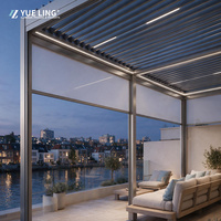 Pergola à toit à lames orientables en aluminium, sur mesure pour les constructeurs et les entrepreneurs, jardin extérieur, commande électrique à distance