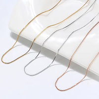 Chaîne en or 18 carats AU750 classique de haute qualité, 0,6 mm, or blanc, rose, jaune, bijoux fins tendance pour femmes
