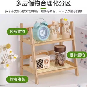 A corner of the table ~ solid wood tabletop storage rack with multiple layers of cup holders, <b>teacup</b> holders, and living room - Product Image 3