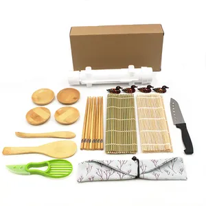 Hot set reutilizável bambu louça sushi kit para alimentos