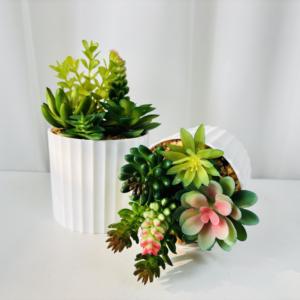 Planta Artificial <span class=keywords><strong>con</strong></span> Patrón <span class=keywords><strong>de</strong></span> Rayas Verticales en Maceta, Decoración <span class=keywords><strong>de</strong></span> <span class=keywords><strong>Mesa</strong></span> para San Valentín - Product Image 3