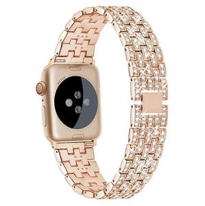 Bracelet intelligent de luxe pour Apple Watch en acier allié, entièrement serti de diamants, respirant et élégant, compatible avec iWatch 9/8/7/iWatch 10, cinq bahts - Product Image 3