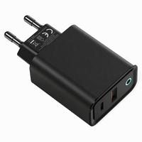Cargador LED Super Rápido de 33W GaN con Enchufe Europeo, Doble Puerto A+C, Certificado CE, Adaptador PD Portátil para Laptop y Cámara