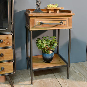 Table basse multifonctionnelle pour salon, style rustique, cadre en métal antique, plateau en bois, rangement, durable, portable, facile à assembler - Product Image 2