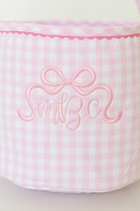 Customize Seersucker Gingham <strong>Easter</strong> <strong>Basket</strong> Fabric Carry <strong>Easter</strong> <strong>Bunny</strong> Bucket New Striped Egg <strong>Easter</strong> <strong>Basket</strong> - Product Image 2