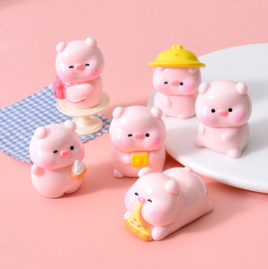 Figurines de cochons miniatures, mini-animaux en résine, breloques pour décoration de gâteaux DIY, aménagement paysager de jardin, plantes en pot, maison de poupée, jeu de cache-cache, décoration - Product Image 3