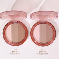 Palet Bedak Padat BLACK ROUGE Korea Natural Tahan Lama Tahan Air Matte Finish Triple Contouring Anti Luntur dengan Talc Mica