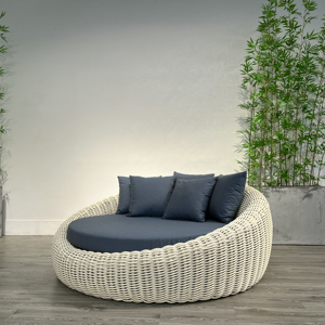 Vente chaude nouveau jardin d'hôtel dédié extérieur rotin circulaire meubles de lit paresseux - Product Image 1