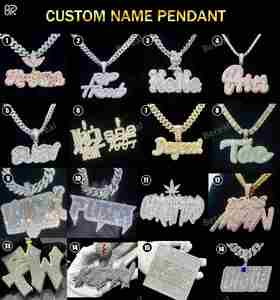 จี้เพชรโมอิสชื่อผ่านจี้เพชรแบบกำหนดเองเครื่องประดับจี้ห่วงโซ่ฮิปฮอปทรงตัดเพชรแบบสดใส - Product Image 3