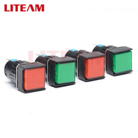 Vente en gros 16mm trou de montage carré/rond/rectangle bouton poussoir à tête haute bouton carré à verrouillage momentané avec lumière LED