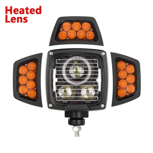 Phare de tracteur à <span class=keywords><strong>LED</strong></span> avec lentille chauffante et clignotant détachable - Éclairage combiné étanche IP68 pour machines agricoles - Product Image 4