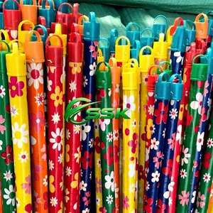Italian Thread Colored Plastic PVC-Coated Wooden Handheld <b>Mop</b> Sticks Handle Edge Smooth Surface Household <b>Floor</b> Cleaning Tools - Product Image 2