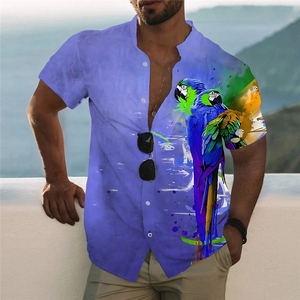 <span class=keywords><strong>Chemise</strong></span> décontractée à manches courtes pour <span class=keywords><strong>homme</strong></span>, imprimé perroquet, style hawaïen, vacances à la plage, coupe ample, taille <span class=keywords><strong>XL</strong></span>, livraison gratuite - Product Image 5