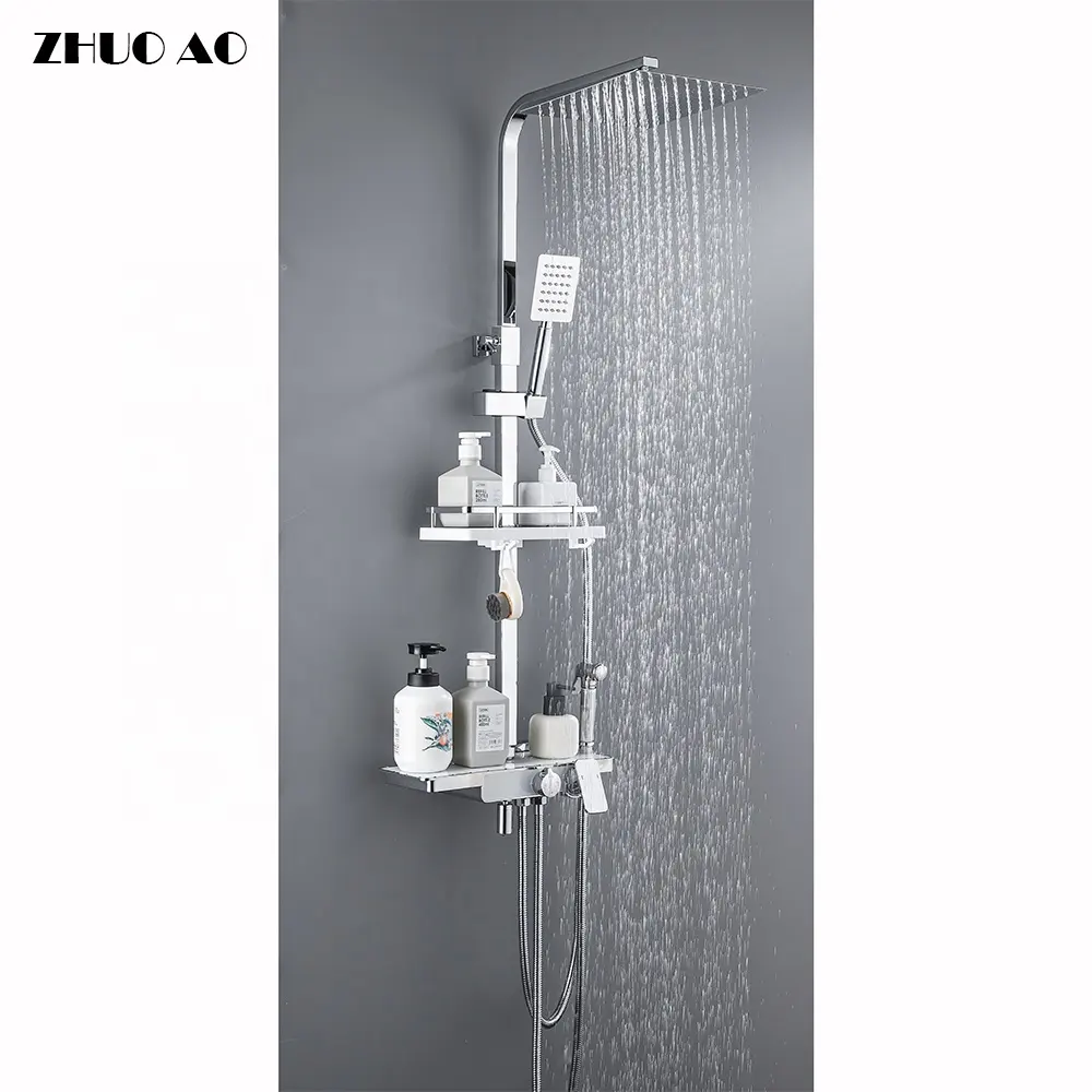 ZHUO AO wall mounted bathroom brass hot cold water mixer concealed shower sets and faucets bath shower mixer taps sanitary ware