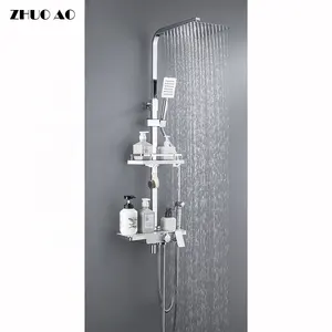 ZHUO AO-Mezclador de agua fría y caliente de latón montado en la pared, juegos de ducha y grifos ocultos, grifos mezcladores de ducha de baño, artículos sanitarios