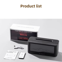 Smart Home Mini 3D Flamme Cheminée Aroma Humidificateur Ultrasonique Télécommande Diffuseur d'Aromathérapie pour la Décoration des Ménages YS