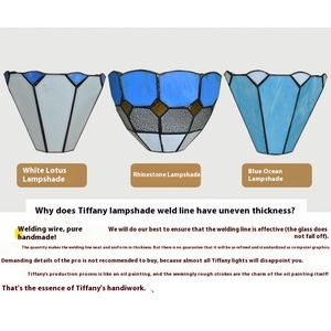 Blu <span class=keywords><strong>Tiffany</strong></span> Bay Window lampadario pastorale stile mediterraneo creativo per ingresso corridoio balcone Bar plafoniera arredamento - Product Image 4